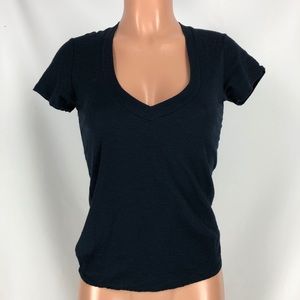 James Perse Relaxed Casual V-Neck T-Shirt Deep